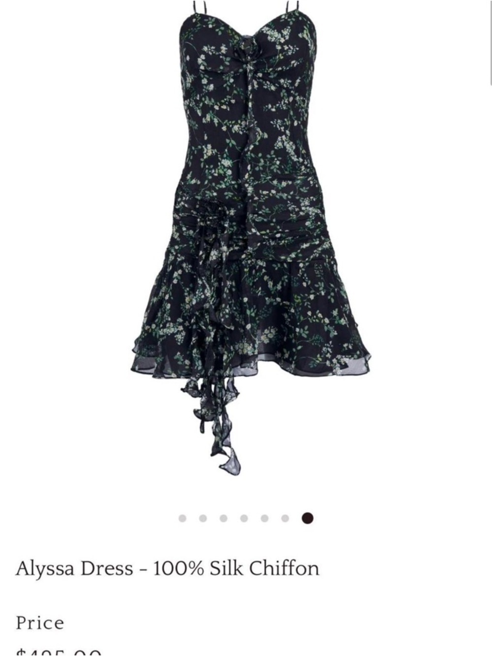 Alyssa Black Floral Silk Chiffon Dress